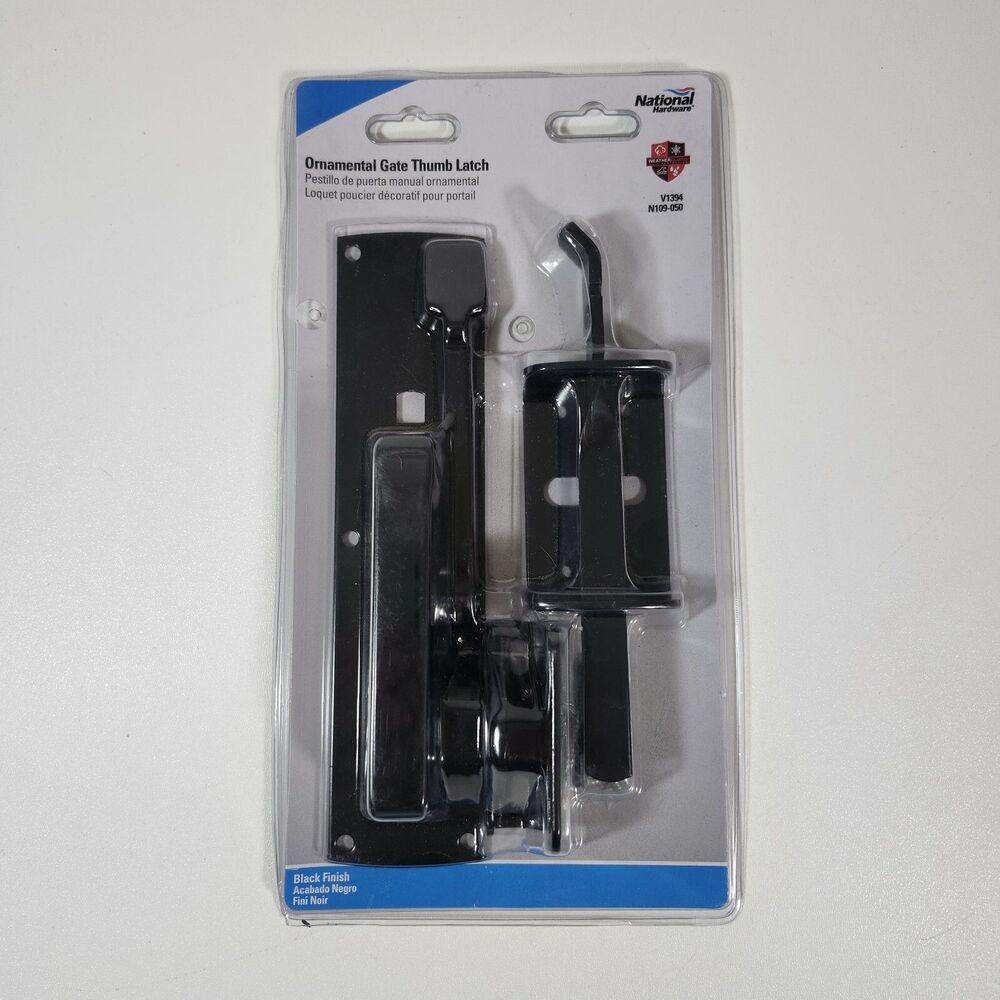 Ornamental Gate Thumb Latch Black V1394 N109-050 National Hardware Fence NEW